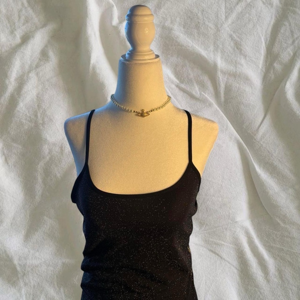 Bisou Bisou Black Glitter Cami - Picture 3 of 6